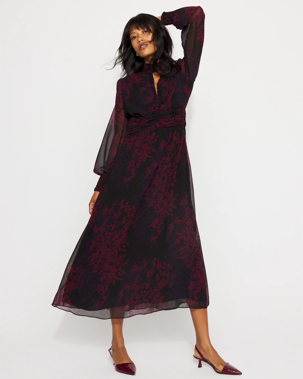 Floral Chiffon Maxi Dress | White House Black Market Floral Chiffon Maxi Dress | White House Black Market